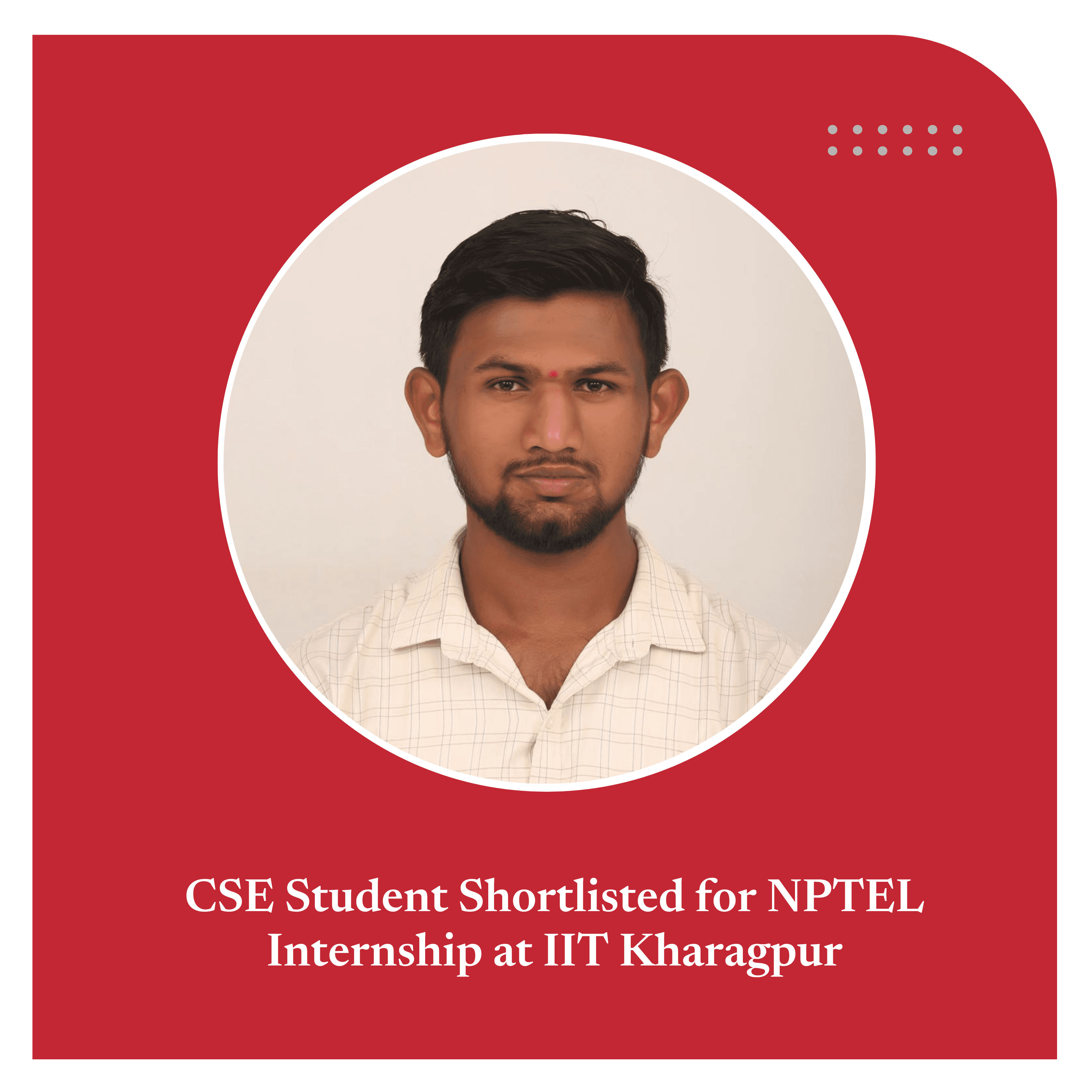 NPTEL Winter Internship at IIT Kharagpur – CSE Student Shortlisted