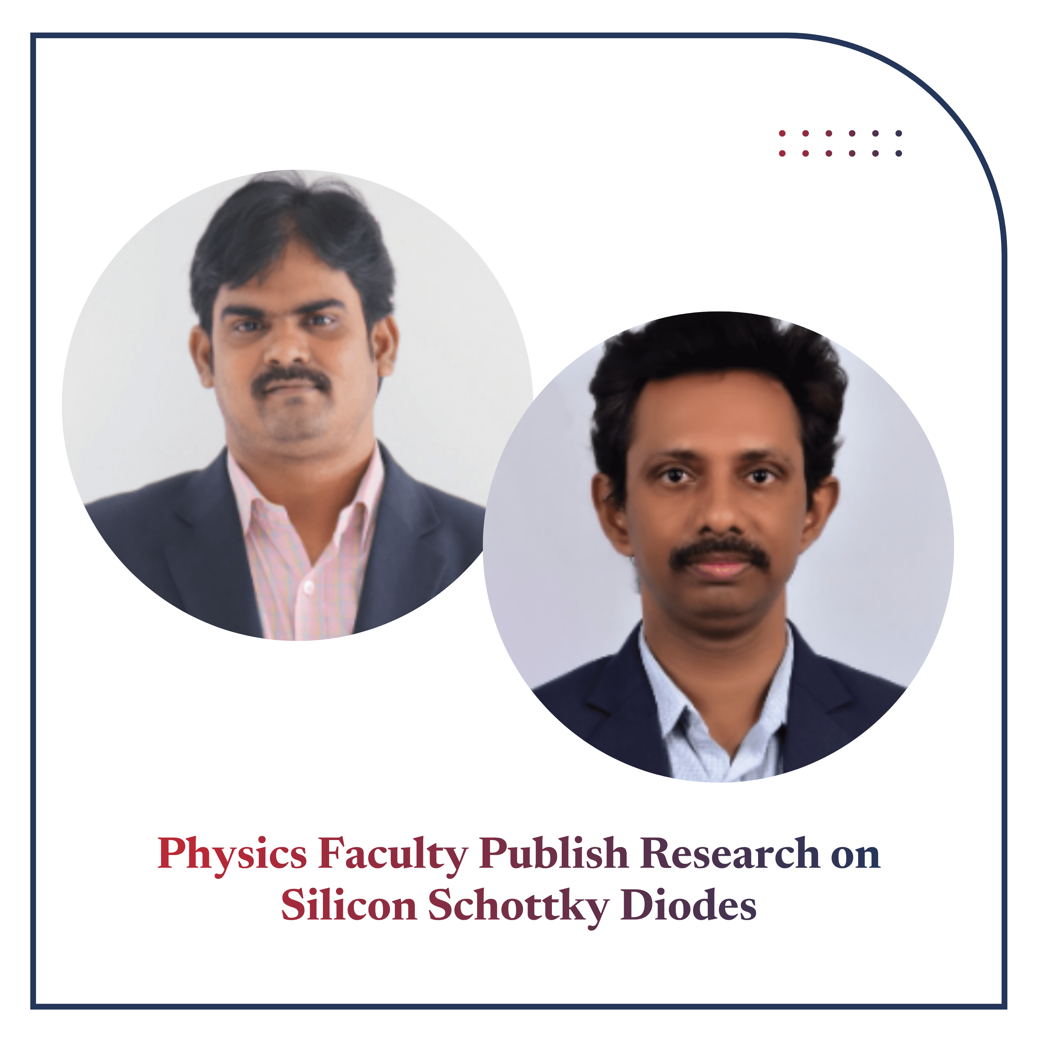 Physics Faculty Publish Research on Silicon Schottky Diodes