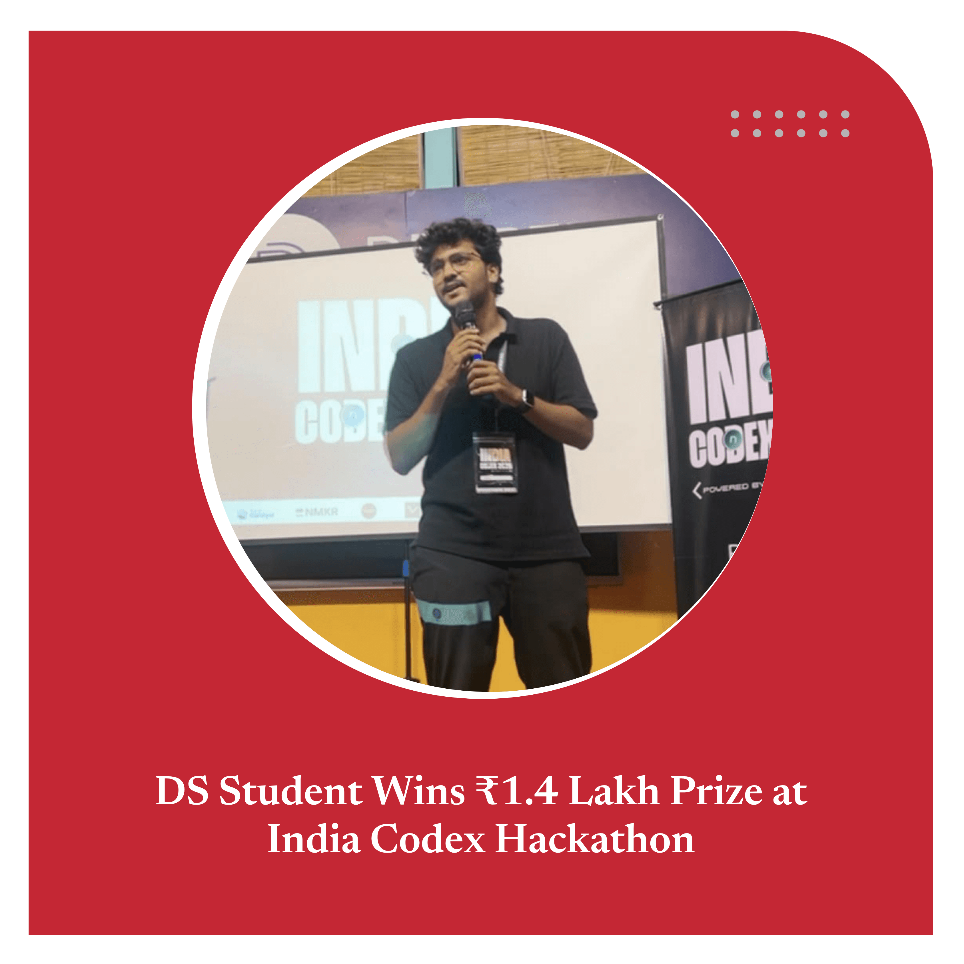 First Prize at India Codex'25 Hackathon – ₹1,40,000 Cash Award